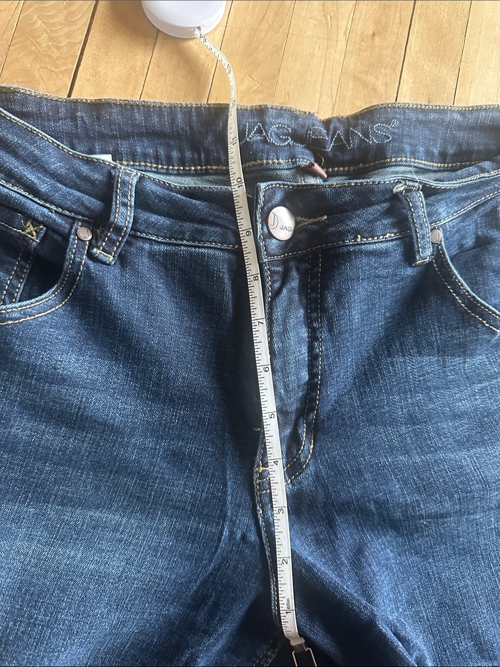 Jag Jeans Dark Blue Cropped Distressed Ankle Jeans - Picture 3 of 6